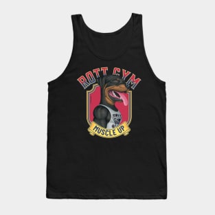 Fun Rottie Dog with tank top with red and yellow trim Tank Top